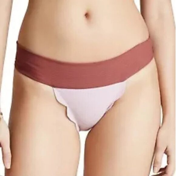 Marysia Swim Santa Clara Bikini Bottom Pink Colorblock NWOT Size XS - Picture 1 of 7